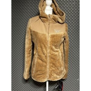 Reebok Womens Lightweight‎ Hooded Fleece Jacket - Small In Clay